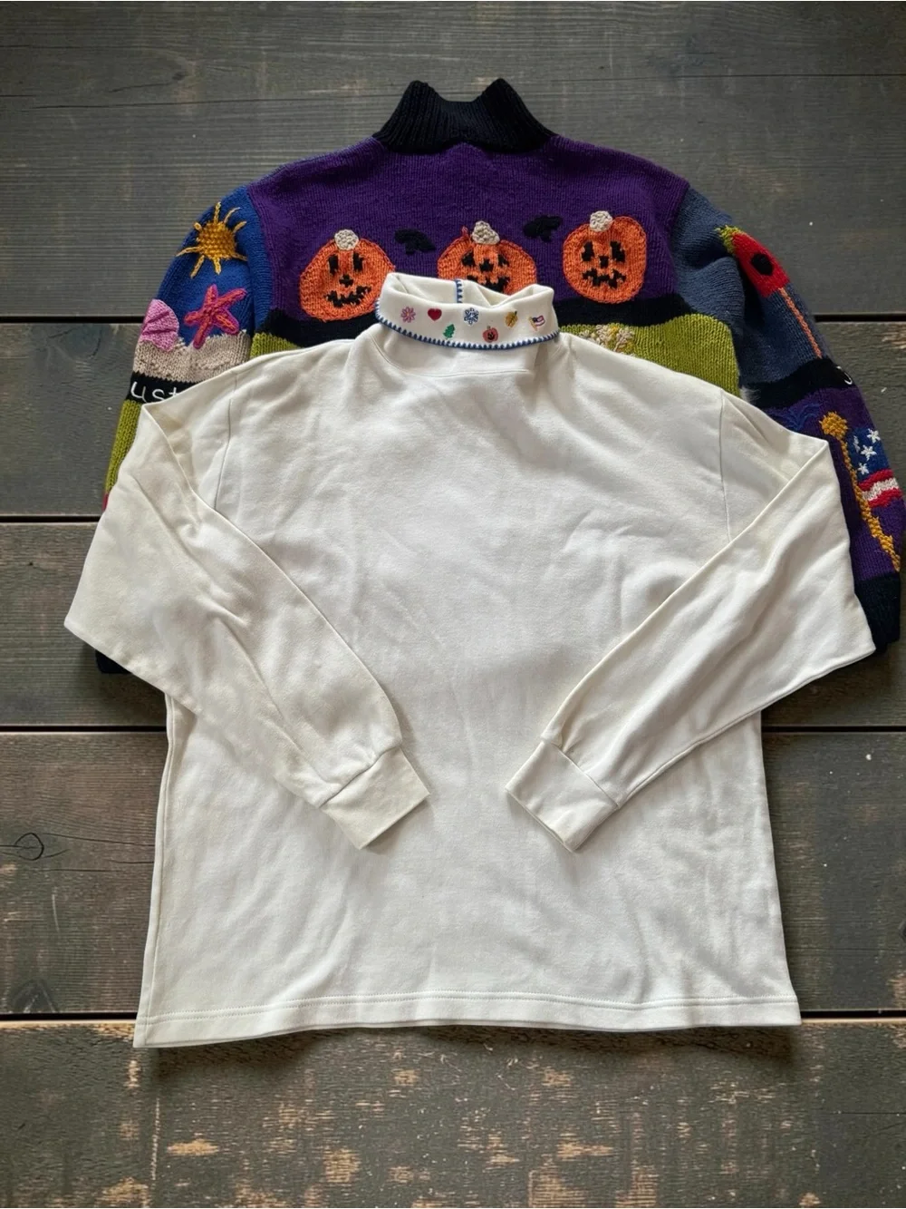 Vintage BellePointe Calendar Cardigan Sweater Turtleneck Set XL 12 holidays